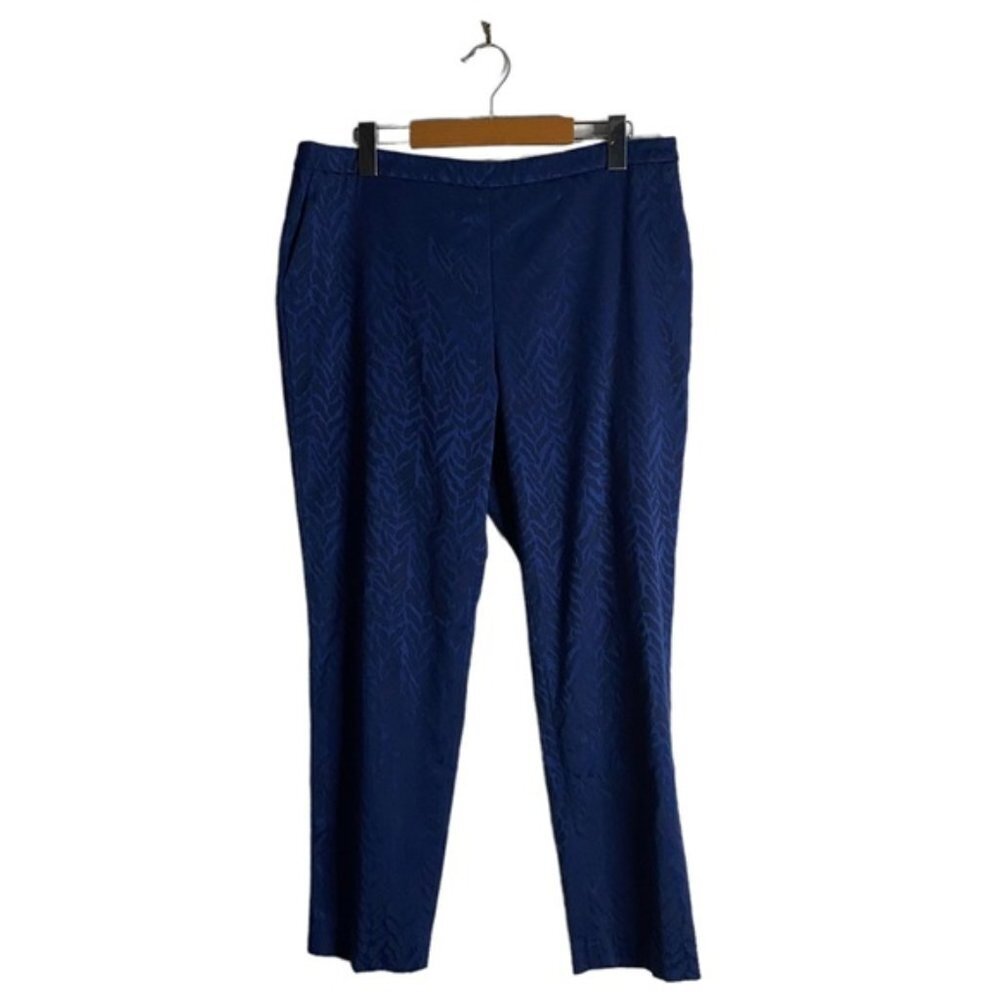Melanie Lyne Women's Blue Patterned Ankle Pants